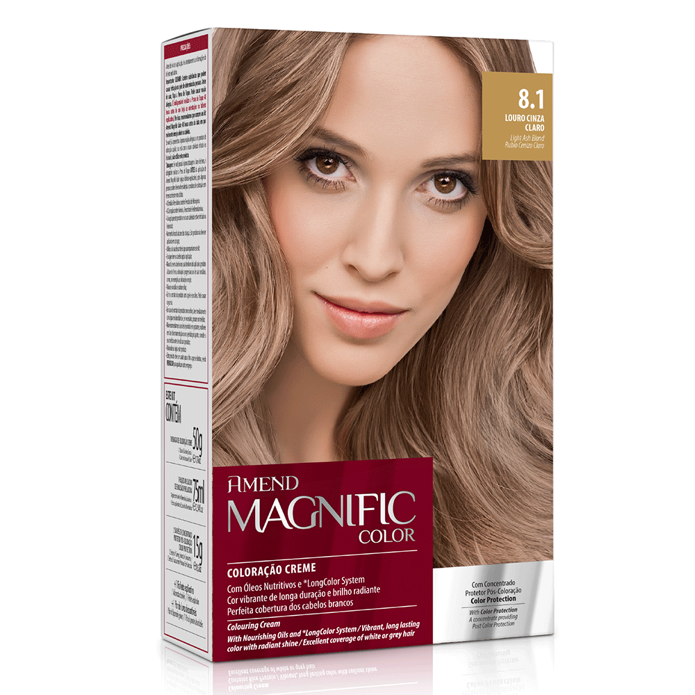 Kit Coloração Amend Magnific Color 8.1 Louro Cinza Claro
